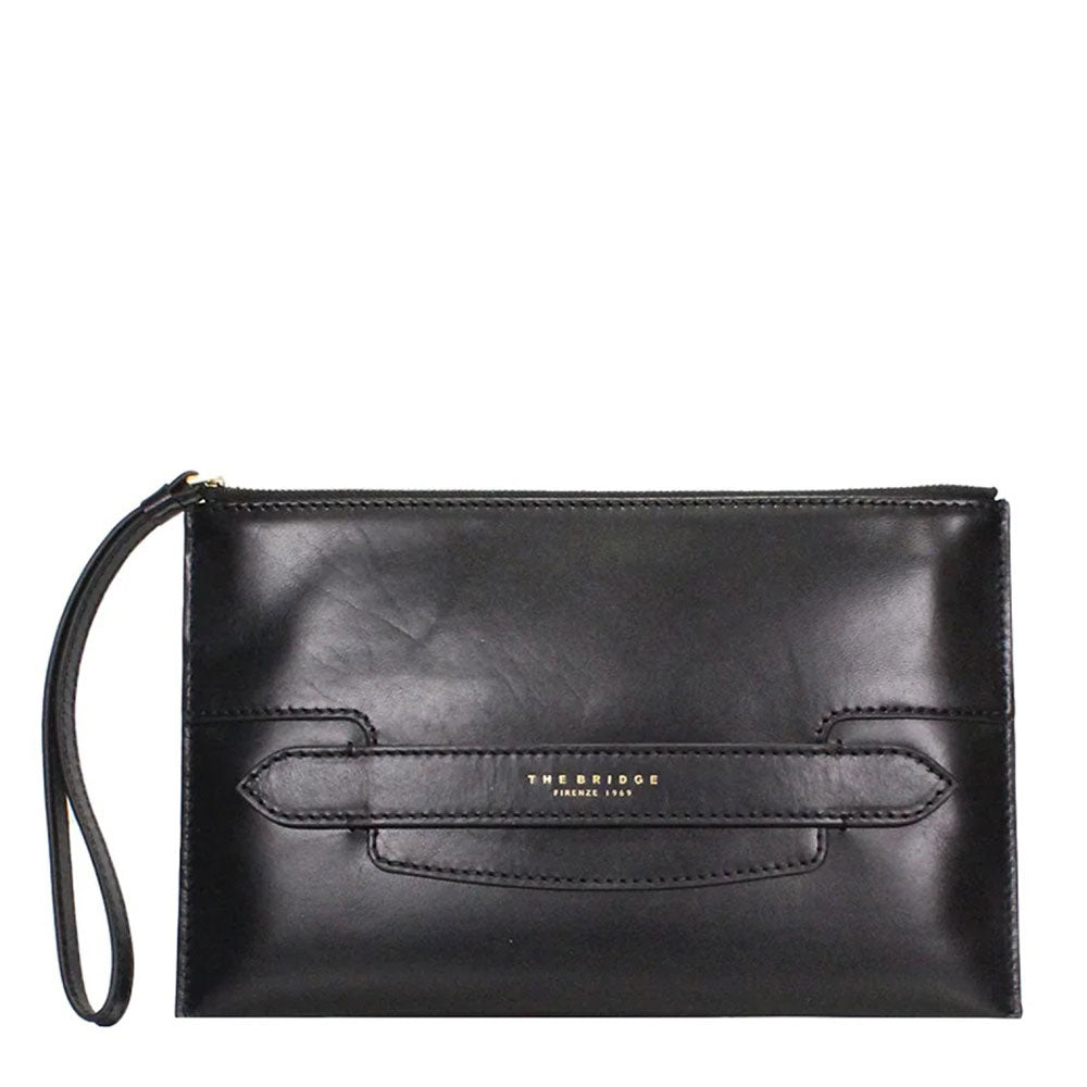 Pochette Donna con Polsiera THE BRIDGE linea Lucrezia in Pelle Nera