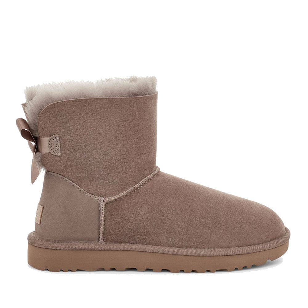 Stivaletti Donna UGG Mini Bailey Bow II in Pelle Scamosciata colore Caribou