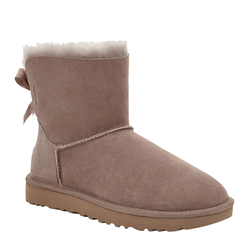 Stivaletti Donna UGG Mini Bailey Bow II in Pelle Scamosciata colore Caribou