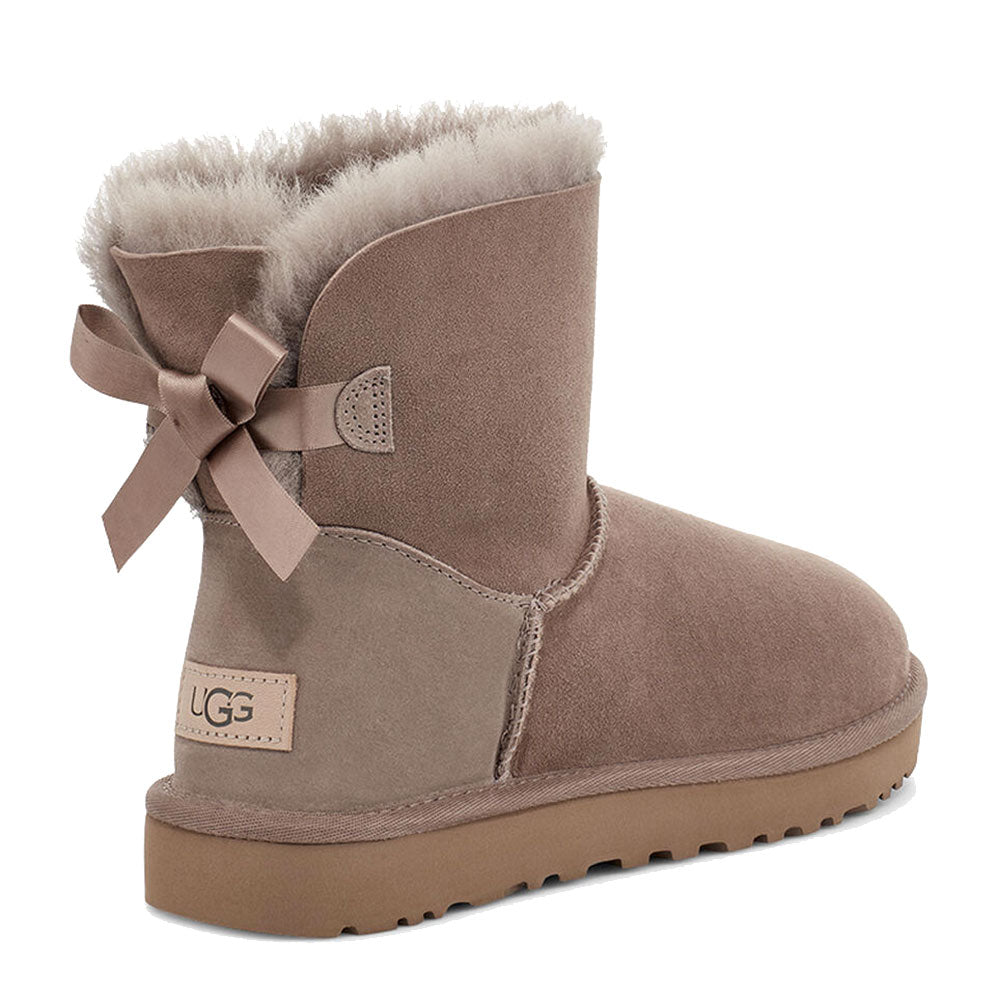 Stivaletti Donna UGG Mini Bailey Bow II in Pelle Scamosciata colore Caribou