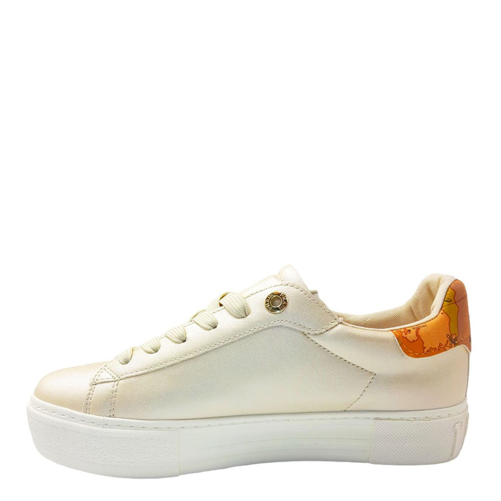 Sneakers Donna 1A Classe Alviero Martini color Platino con Fascia Geo Classic e Borchie 10879