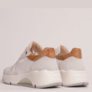Sneakers Donna 1A Classe Alviero Martini in Tessuto Suede e Pelle Bianco con Dettaglio Geo Classic 0942
