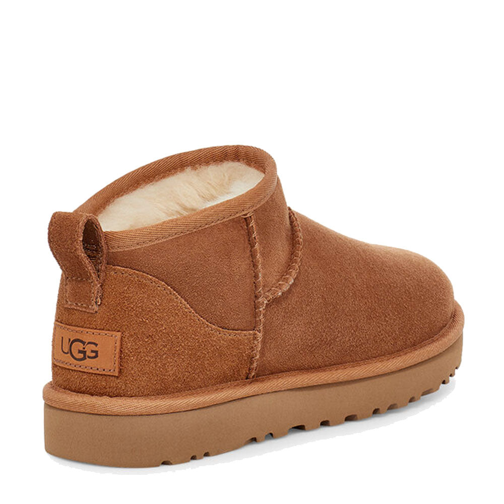 Stivaletti Donna UGG Classic Ultra Mini in Pelle Scamosciata colore Chestnut