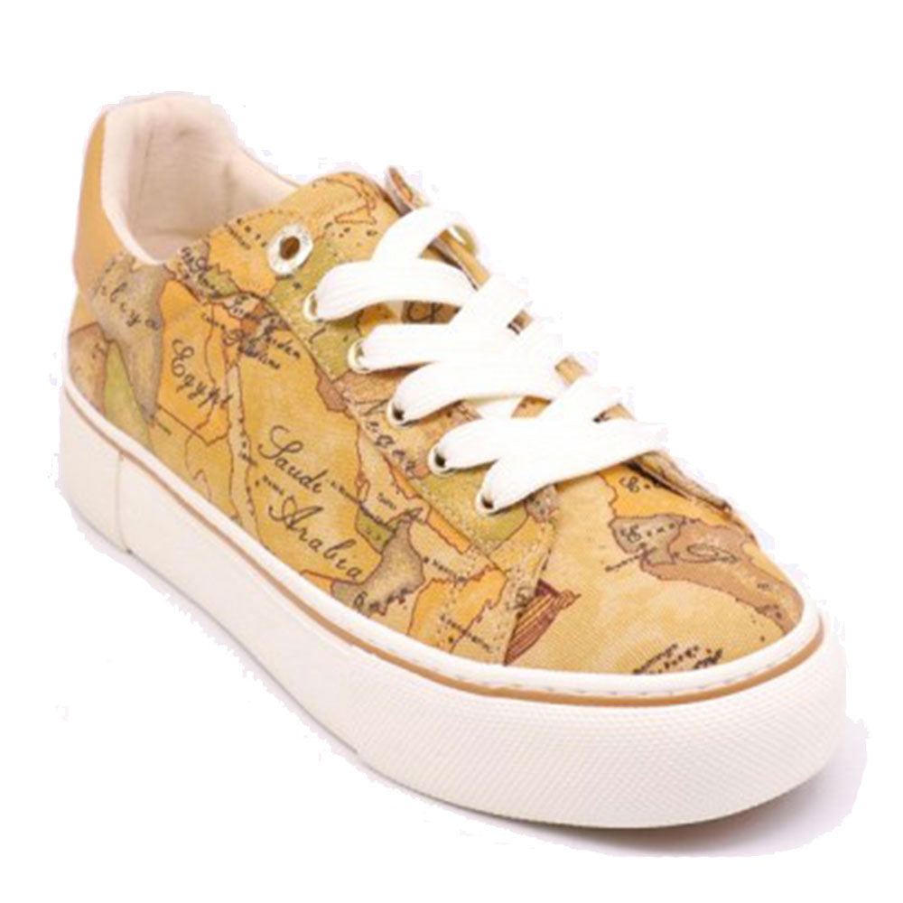 Damenschuhe 1A Classe Alviero Martini Plateau-Sneaker aus Stoff mit Geo Classic-Print 1493