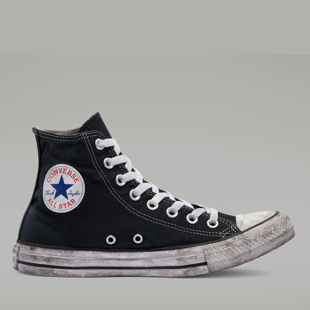 Scarpe Unisex CONVERSE Sneakers linea Chuck Taylor All Star Canvas Smoke High Top in Tessuto Nero