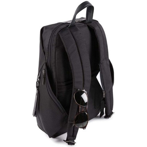 PIQUADRO Brief 2 Rucksack aus schwarzem Stoff und Leder – CA5478BR2