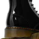 DR-Schuhe. MARTENS 1460 Y Patent Lamper-Linienstiefel aus schwarzem Lackleder