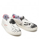 Damenschuhe DESIGUAL Slip-On-Sneakers mit Mickey-Mouse-Illustration in Weiß