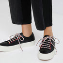 Scarpe Donna DESIGUAL Sneakers con Platform colore Nero e Lacci Multicolor