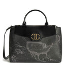 Damenhandtasche mit Schultergurt 1A Classe Alviero Martini Linie Geo Noir Geo Night Aufdruck GV85