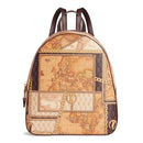 Alviero Martini 1A Classe Damenrucksack Geo Gold Chain Linie, dunkelbraune Farbe GV92