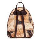 Alviero Martini 1A Classe Damenrucksack Geo Gold Chain Linie, dunkelbraune Farbe GV92