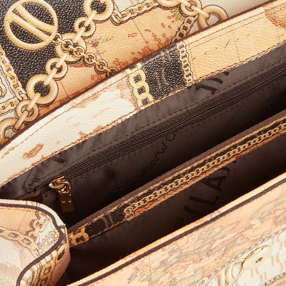 Damen-Umhängetasche 1A Classe Alviero Martini Spicci Bag-Linie, dunkelbraune Farbe GV98