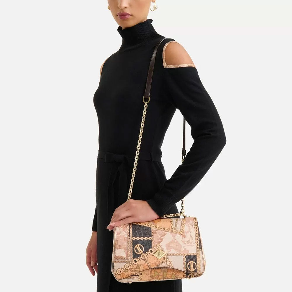 Damen-Umhängetasche 1A Classe Alviero Martini Spicci Bag-Linie, dunkelbraune Farbe GV98