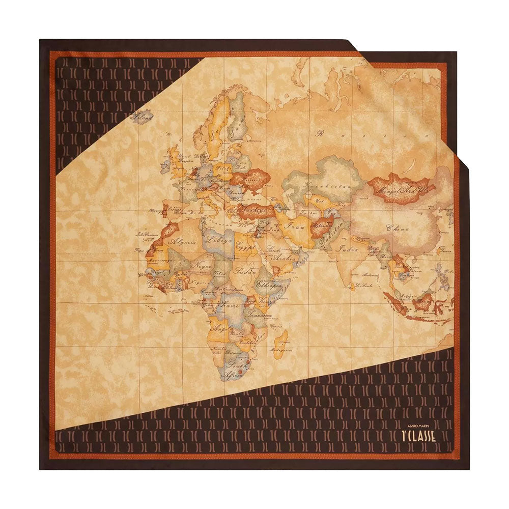 Seidenschal 70 x 70 cm 1A Classe Alviero Martini Enjoy Mix Geo-Linie mit Geo Classic und Monogram-Print F067