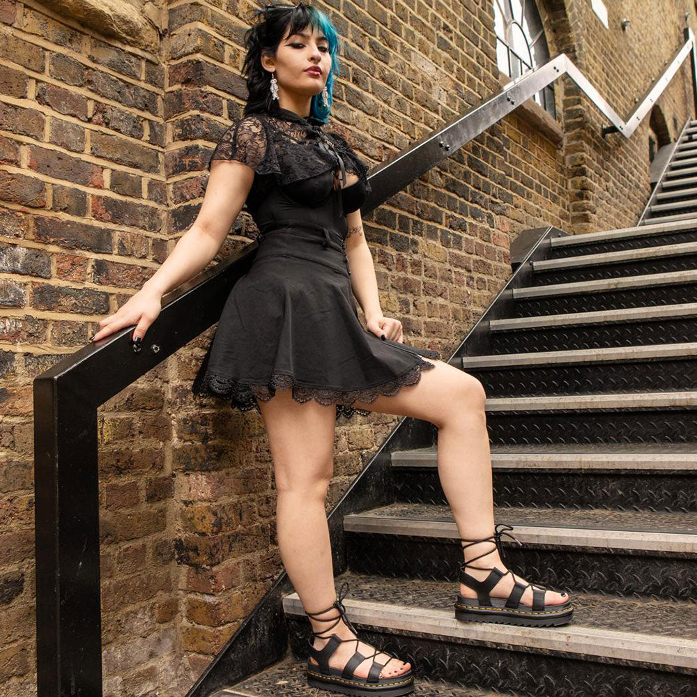 Scarpe Donna MARTENS Sandali linea Nartilla in Pelle Nera a