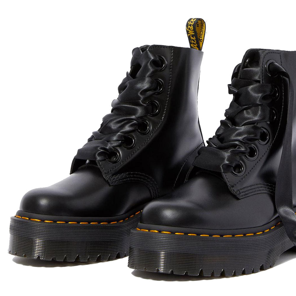 Scarpe Donna DR. MARTENS Stivali Platform linea Molly in Pelle Nera