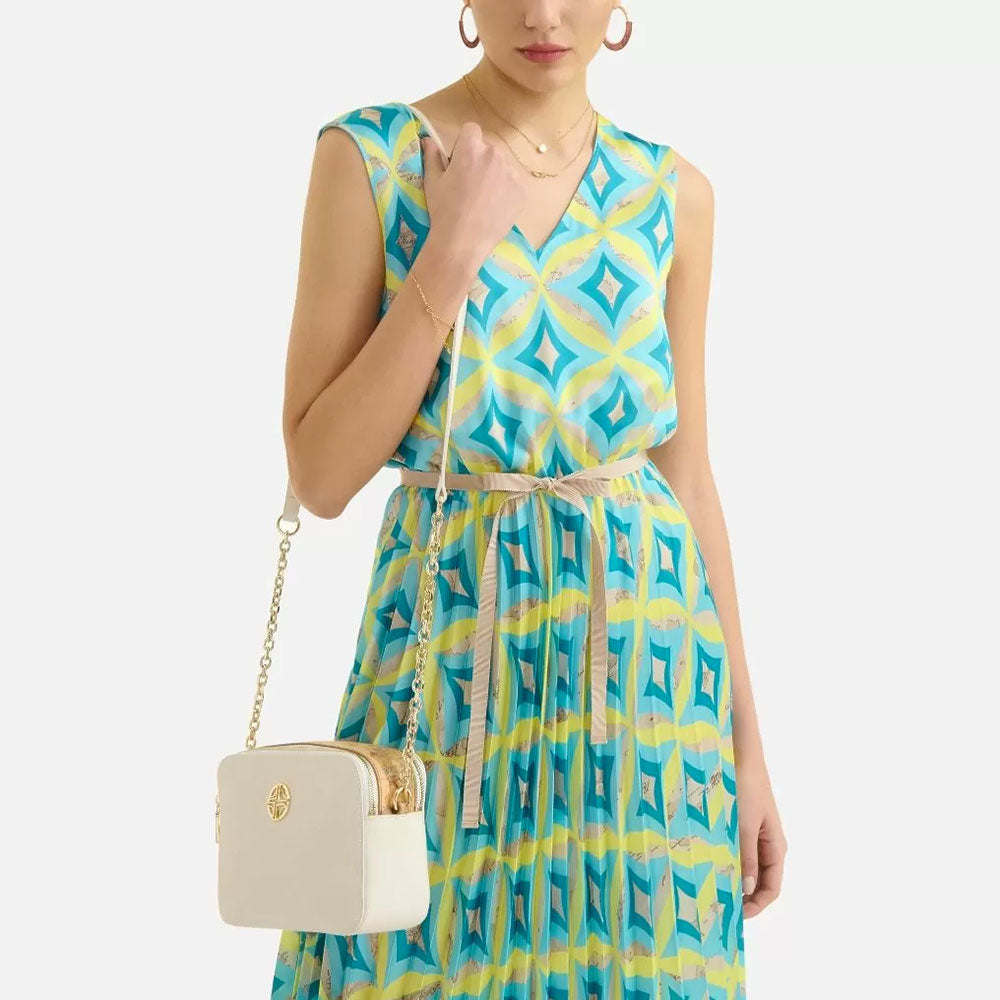 Damen-Schultertasche mit doppeltem Reißverschluss 1A Classe Alviero Martini Rich Summer Bag Linie Elfenbein GZ95