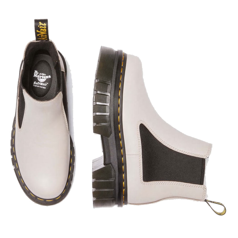 Stivali Chelsea Da Donna Alla Moda Slip On Plateau Stivaletti Alla Caviglia Suola Con Cerniera Laterale Stivaletti Casual Versatili Autunno Inverno Stivaletti, Bianco, 38.5 EU - Foto 2