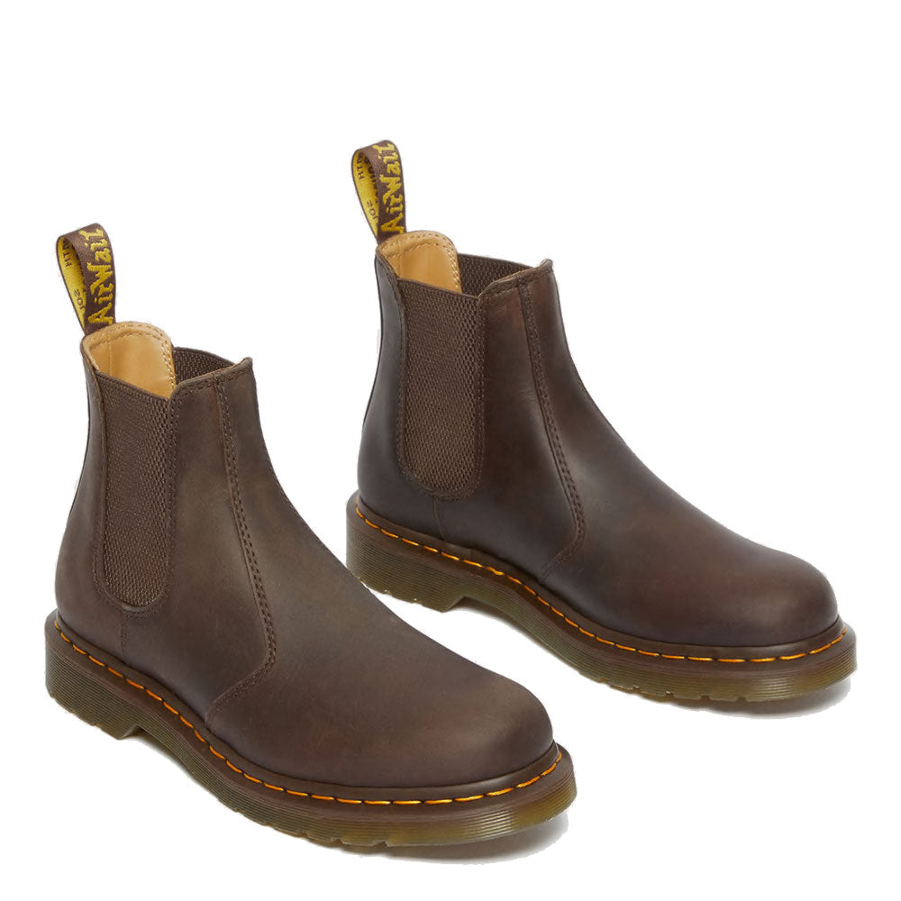 Scarpe DR. MARTENS Stivaletti Chelsea linea 2976 YS in Pelle Crazy Horse Dark Brown a sconto Cuoieriashop