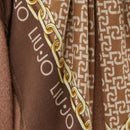 Foulard Donna 120 x 120 cm LIU JO in Tessuto stampa Maxi Chain Marrone