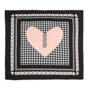 Foulard Donna 120 x 120 cm LIU JO in Tessuto Pied de Poule con Cuore