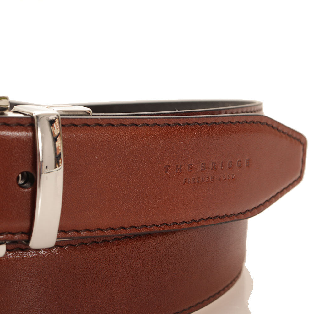 Cintura Uomo Double Face THE BRIDGE in Pelle Marrone e Nero 110cm linea Brunelleschi