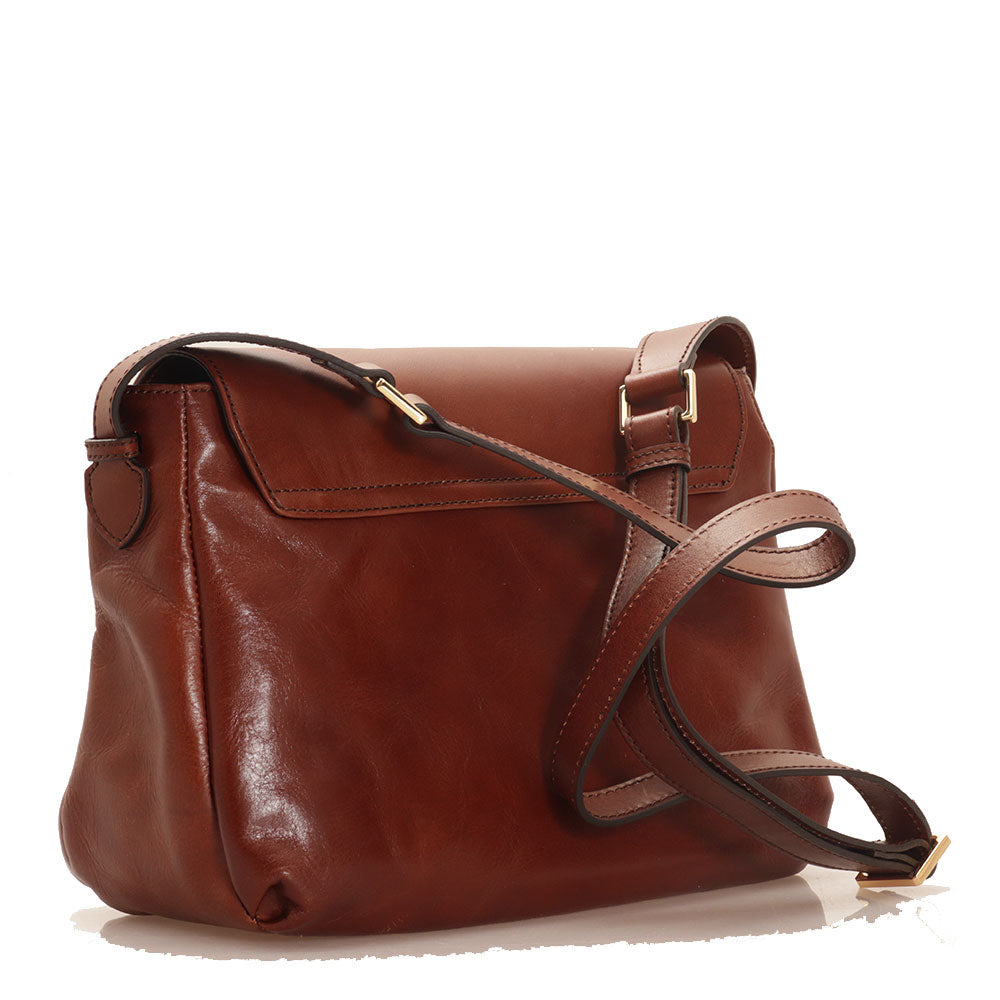 Borsa Donna a Tracolla con Pattina THE BRIDGE in Pelle Marrone linea Core