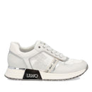 Scarpe Donna LIU JO linea Kiss 03 Sneakers con Inserti in Raso e Logo Stampato colore Bianco