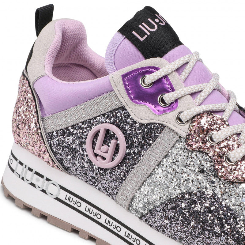 Scarpe Junior LIU JO linea Maxi Wonder 3 Sneakers Platform con Glitter Pewter