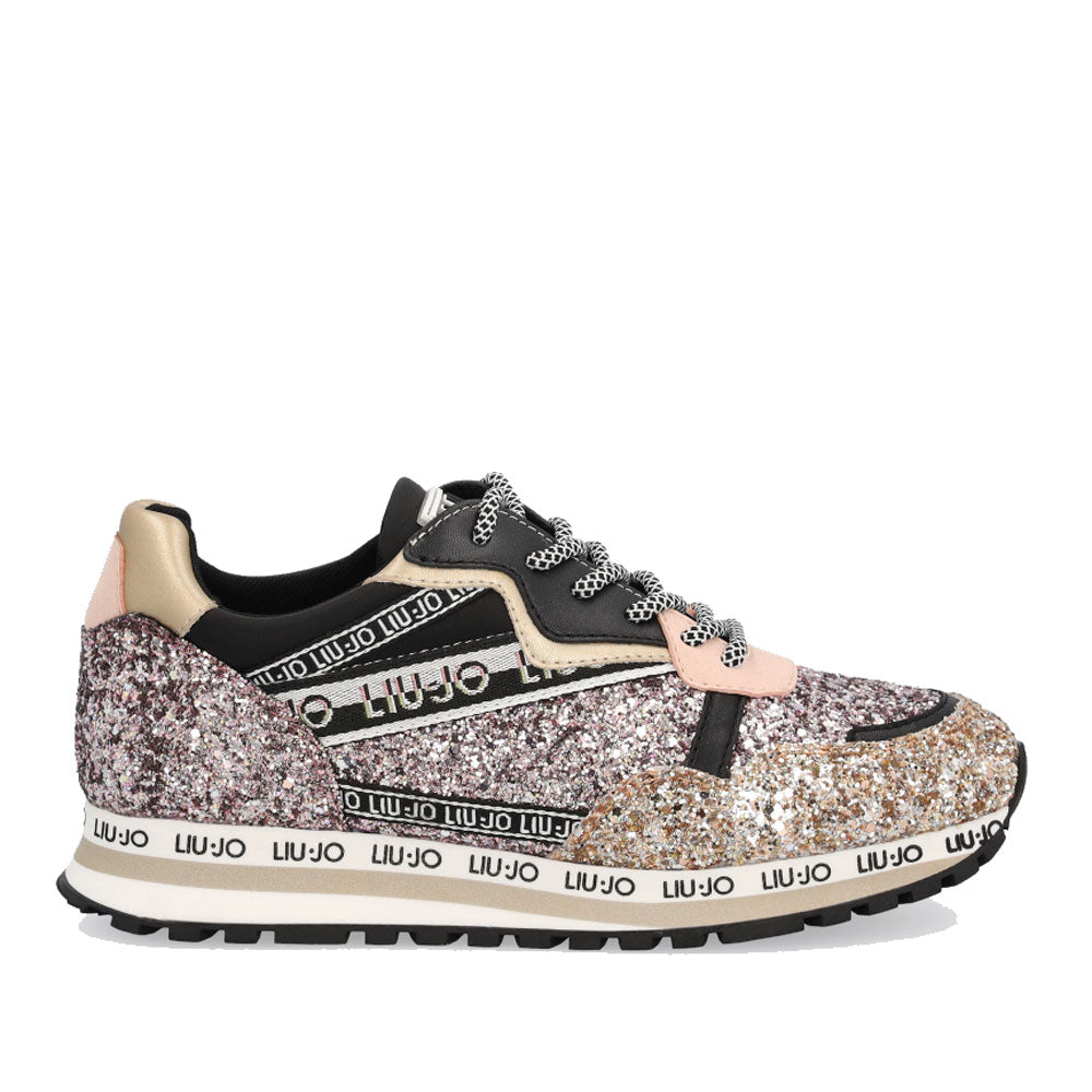 Scarpe Donna LIU JO linea Wonder 8 Sneakers con Glitter Allover Platino