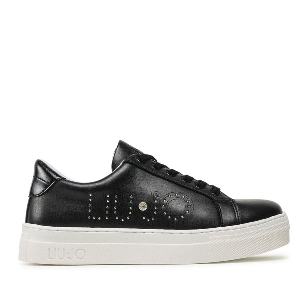 Damenschuhe LIU JO Alicia 506 Sneakers mit Maxi-Logo und Nieten in Schwarz