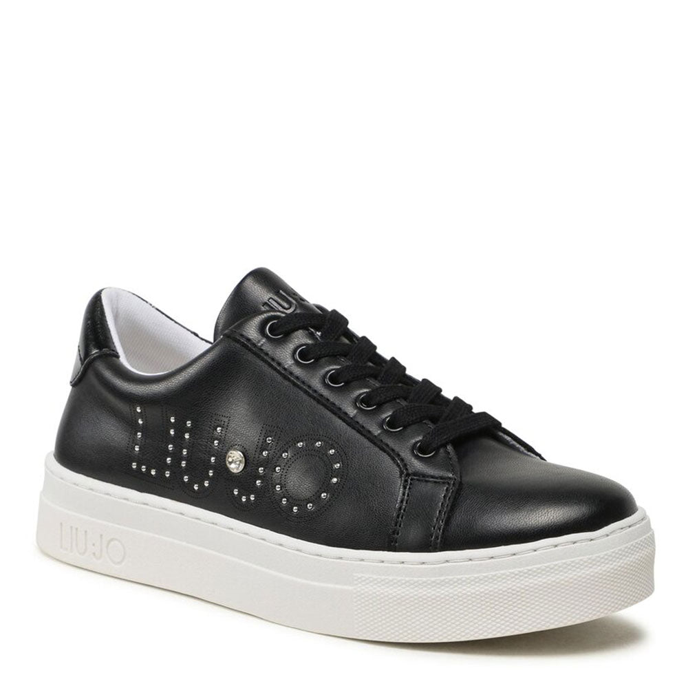 Damenschuhe LIU JO Alicia 506 Sneakers mit Maxi-Logo und Nieten in Schwarz