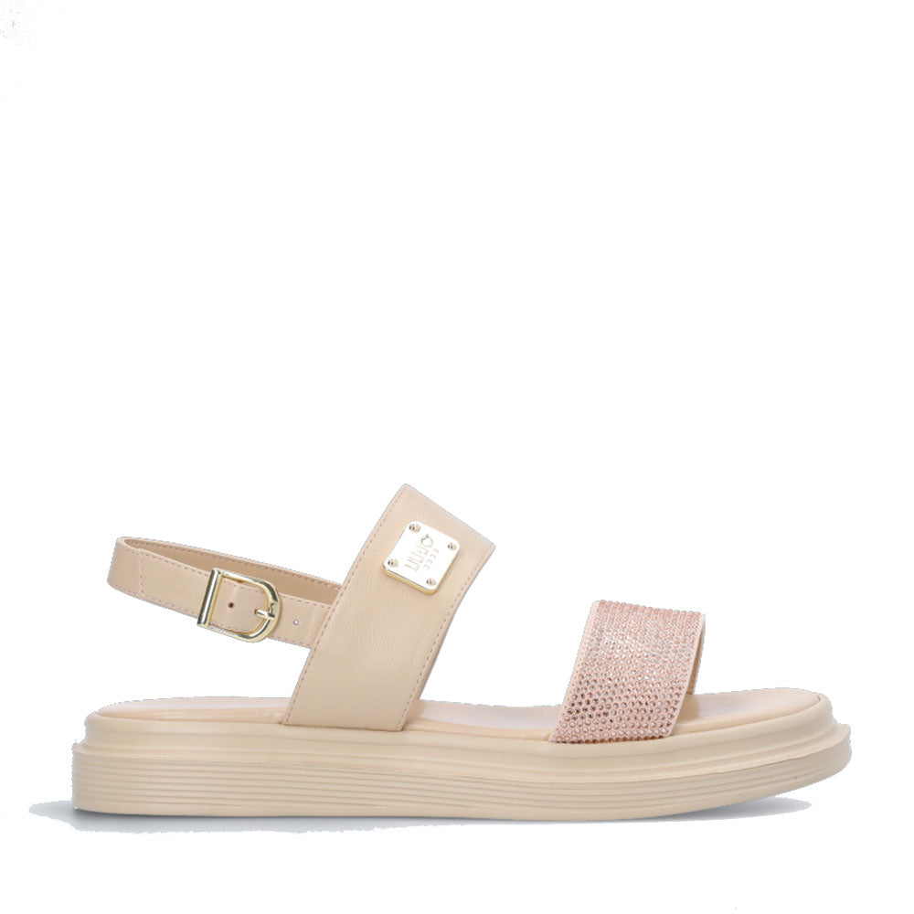 Scarpe Donna LIU JO Aba 16 Sandali Platform In Gros Grain Con Micro Perle Color Burro Scarpe Donna LIU JO Aba 16 Sandali Platform In Gros Grain Con Micro Perle Color Burro