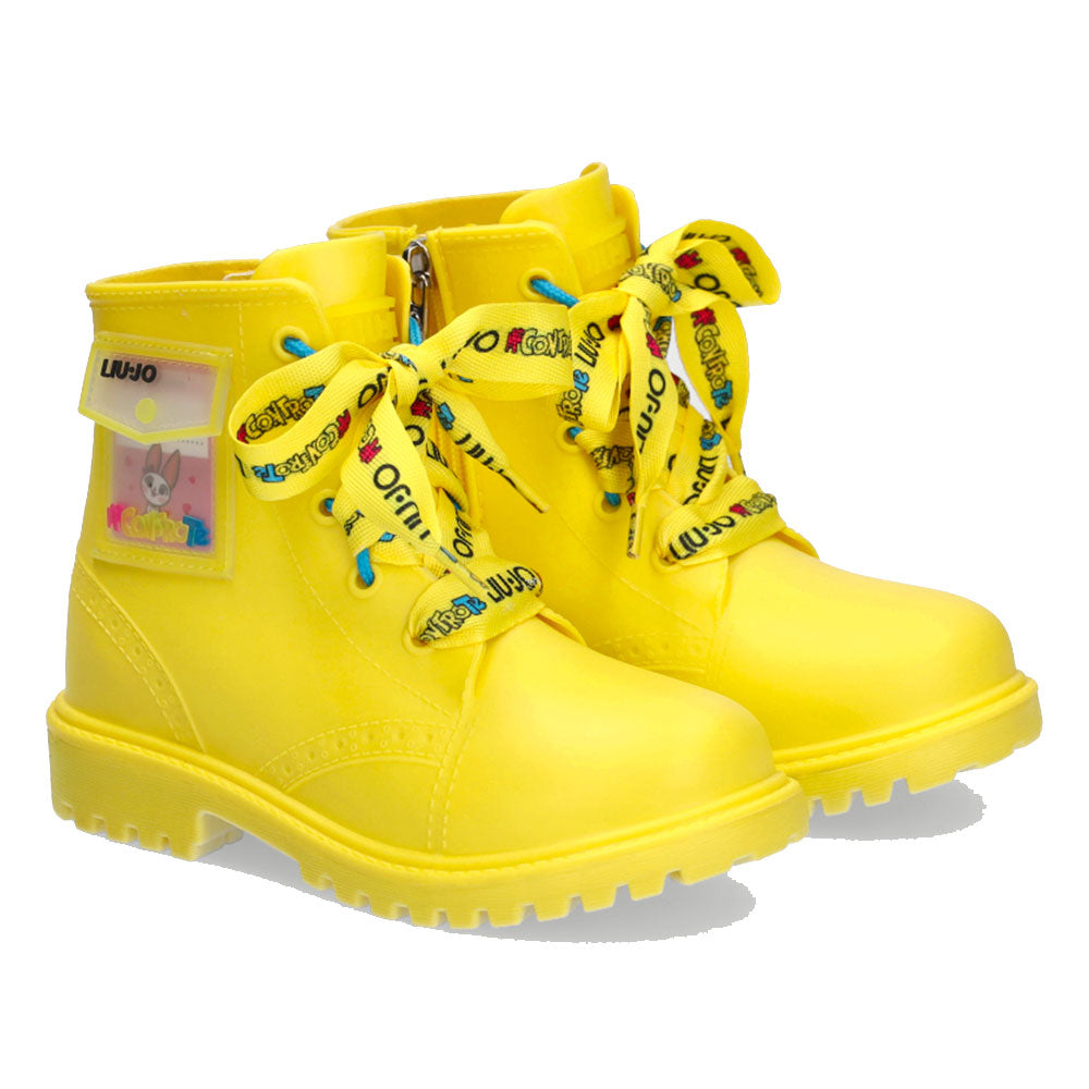 Scarpe Bambina LIU JO Stivaletti da Pioggia Me Contro Te Giallo a