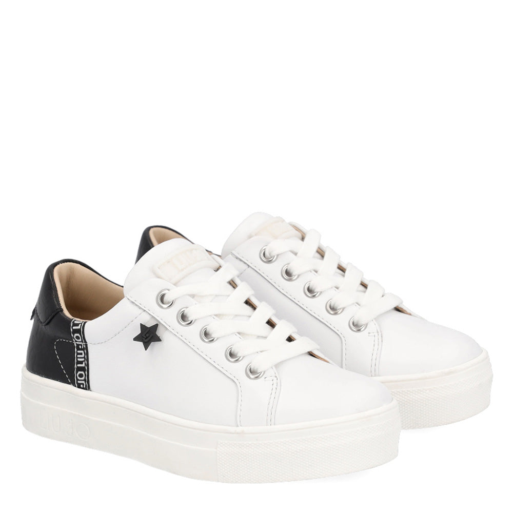 Scarpe Junior LIU JO linea Alicia 11 Sneakers in Pelle colore Bianco e Nero