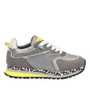 LIU JO Junior Shoes Wonder 140-Linie Sneakers aus grauem Mesh-Stoff und Wildleder