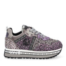 Damenschuhe LIU JO Sneakers Platform Maxi Wonder 253 mit Glitzer überall in Lila