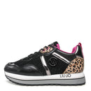 Scarpe Junior LIU JO Sneakers Platform Maxi Wonder 604 in Mesh e Dettaglio Animalier colore Nero