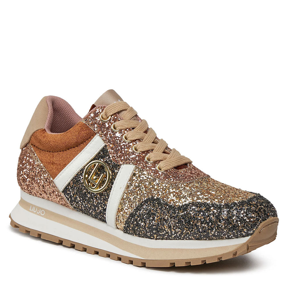 Scarpe LIU JO Wonder 629 Sneakers con Glitter All Over color Oro