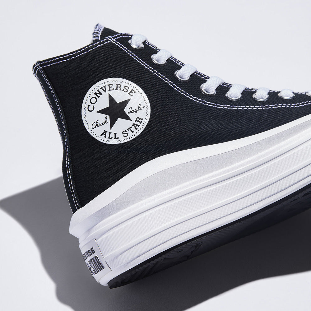 Scarpe Donna CONVERSE Sneakers Alte linea Chuck Taylor All Star Move in Tessuto Nero a sconto Cuoieriashop