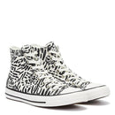 Scarpe Donna CONVERSE Sneakers linea Chuck Taylor All Star High Top in Tessuto stampa Jungle Bianco e Nero