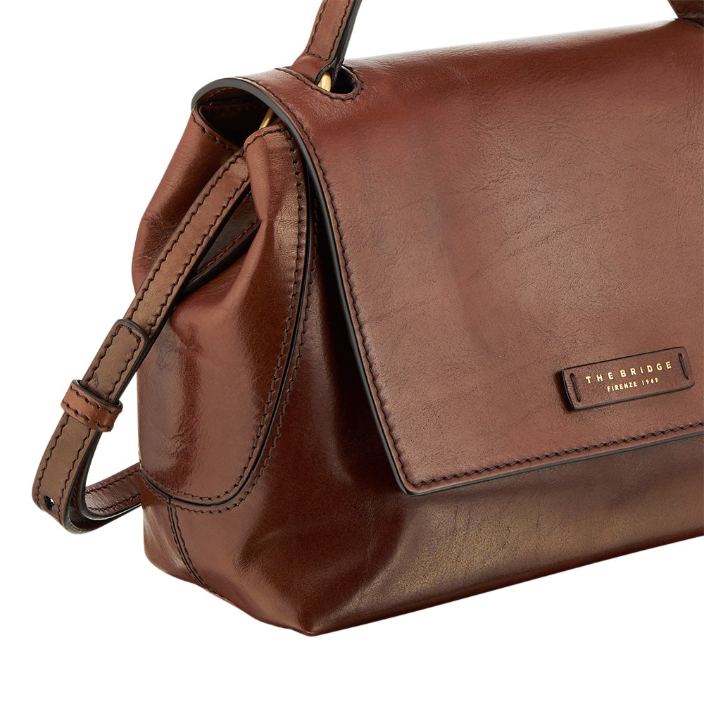 THE BRIDGE Damenhandtasche aus braunem Leder der Caterina-Linie