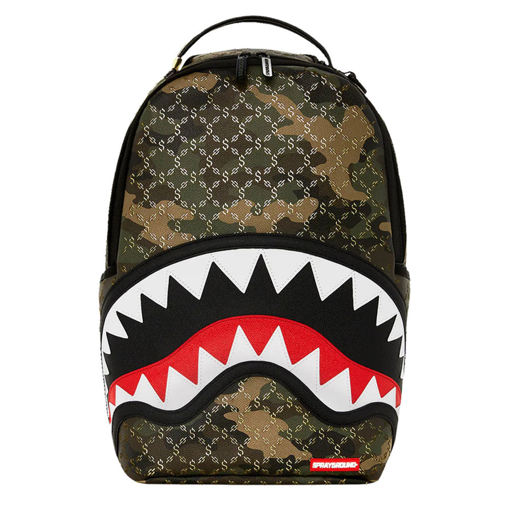 SPRAYGROUND Rucksack mit „Dollar Pattern Over Camo“-Aufdruck