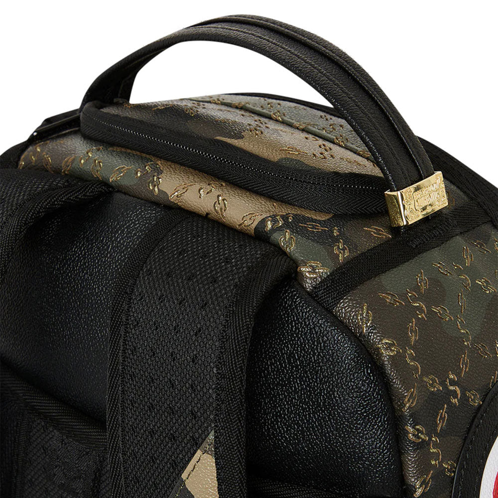 SPRAYGROUND Rucksack mit „Dollar Pattern Over Camo“-Aufdruck