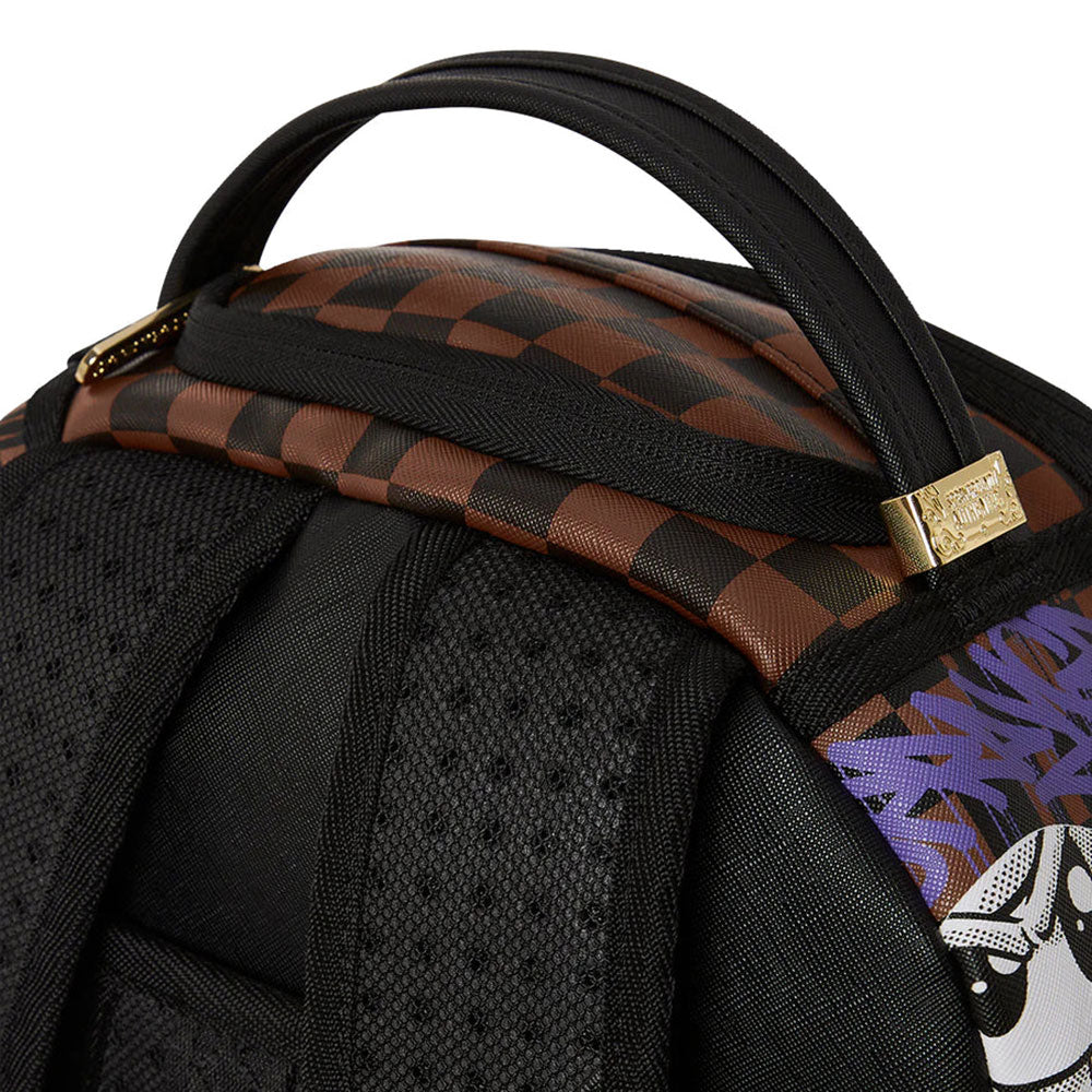 SPRAYGROUND Rucksack mit Tagged Up Sharks-Aufdruck in Paris Brown