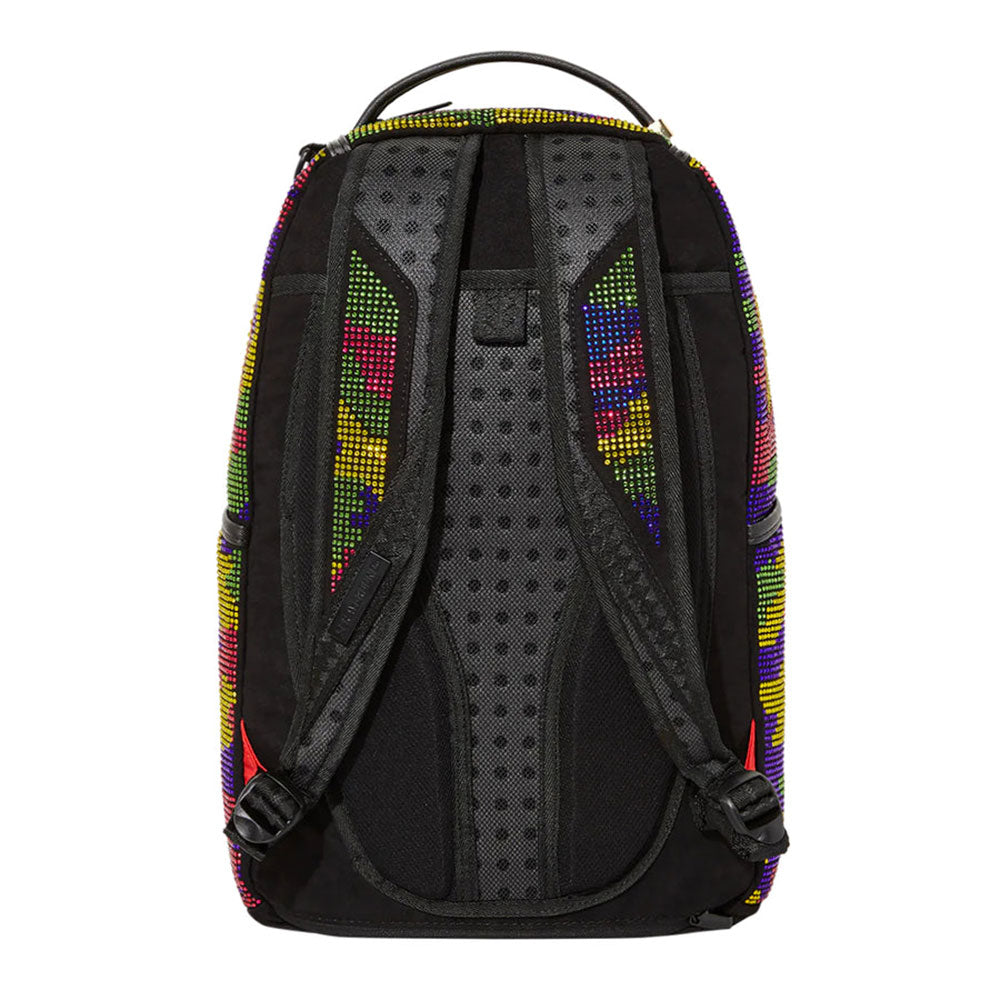 SPRAYGROUND Rucksack mit All Over Rhinestones Trippy Trinity Camo Crystal Aufdruck DLXSF