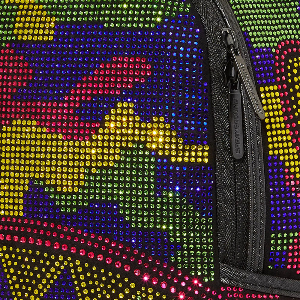 SPRAYGROUND Rucksack mit All Over Rhinestones Trippy Trinity Camo Crystal Aufdruck DLXSF