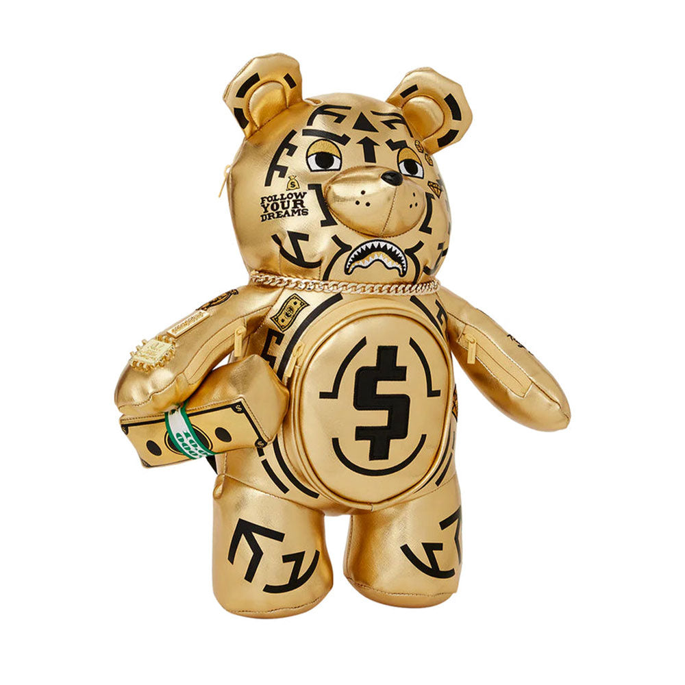 SPRAYGROUND Tribal Gold Mittelgroßer Moneybear-Rucksack