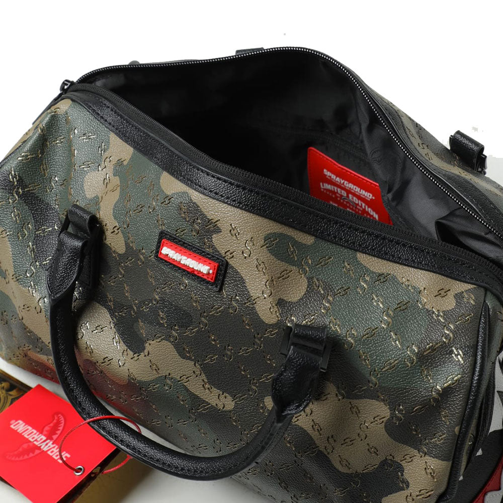 Mini-Koffer SPRAYGROUND mit „$ Pattern Camo“-Aufdruck